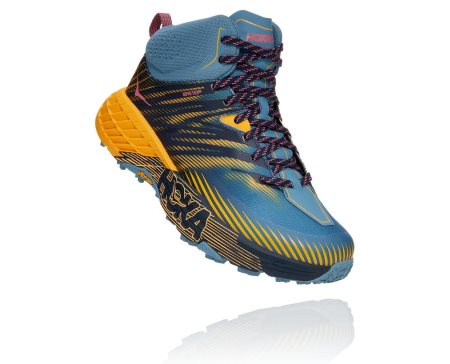 Hoka One One Speedgoat Mid Gore-tex 2 Ženske Pohodniški Čevlji Modra / Rumena SI-584907R